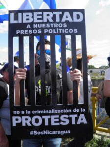 Marcha contra la dictadura de los Ortega-Murillo en Managua. Abigail Hernández/ Galería News ©.
