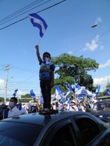Marcha contra la dictadura de los Ortega-Murillo en Managua. Abigail Hernández/ Galería News ©.