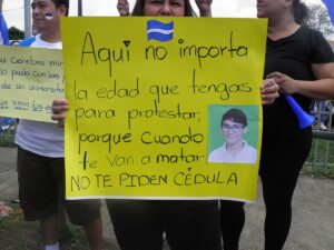 Marcha contra la dictadura de los Ortega-Murillo en Managua. Abigail Hernández/ Galería News ©.