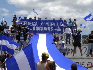 Marcha contra la dictadura de los Ortega-Murillo en Managua. Abigail Hernández/ Galería News ©.