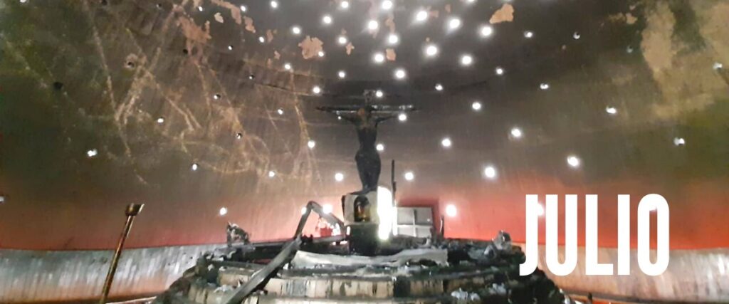 Corazones incendiados en el dolor de la sangre de Cristo