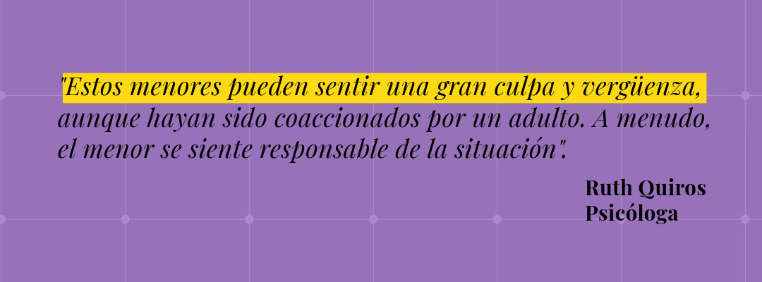Ruth Quirós, psicóloga nicaragüense señala "culpa y vergüenza" como uno de los principales síntomas en menores de edad víctimas del delito de pornografía infantil.  