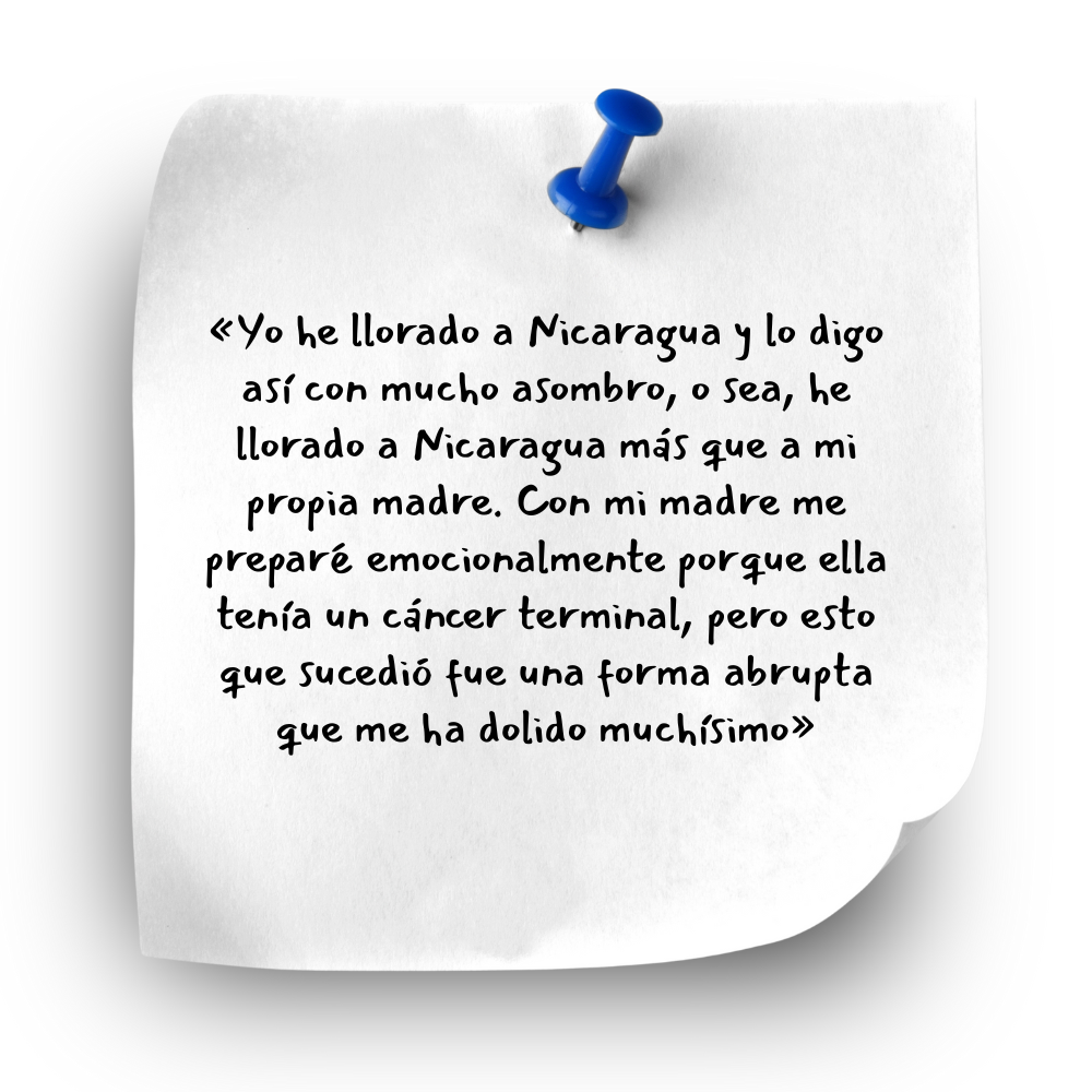 "Yo he llorado a Nicaragua" María Lourdes Arróliga|©Galería News